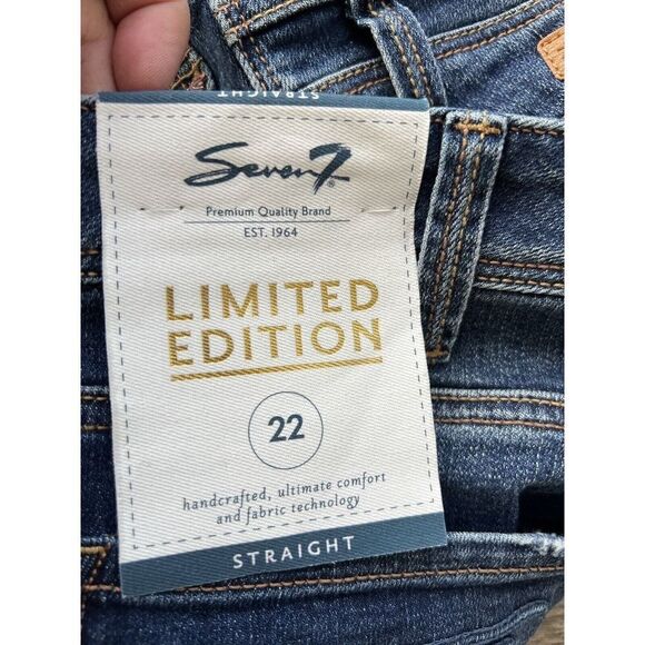 Seven 7 Women's Size 22 Jeans Limited Edition Straight Blue Denim Stretch NWT - Picture 9 of 12